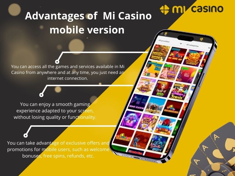 Advantages of Mi Casino mobile version