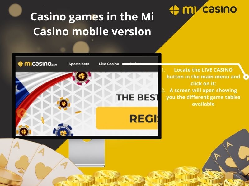 Casino games in the Mi Casino mobile version