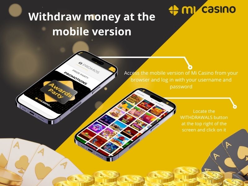 Withdraw money at the mobile version