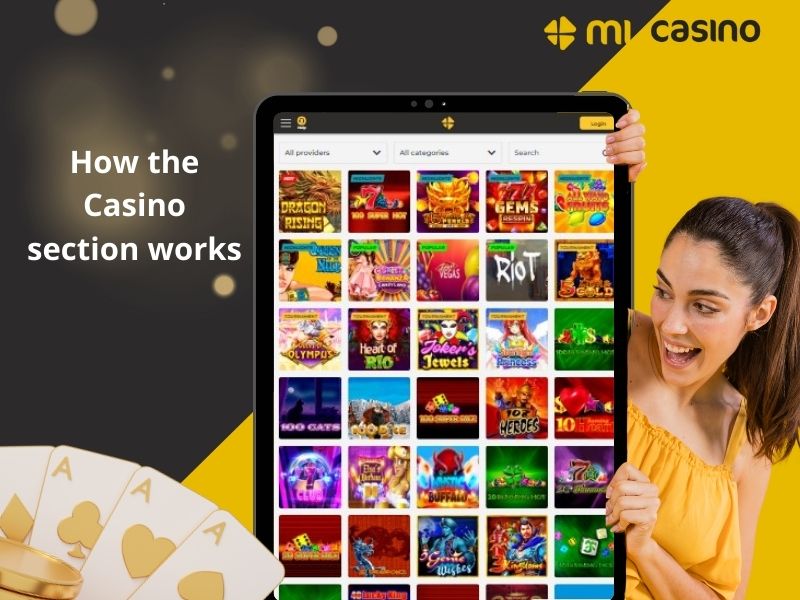 How the site is divided and how Mi Casino works