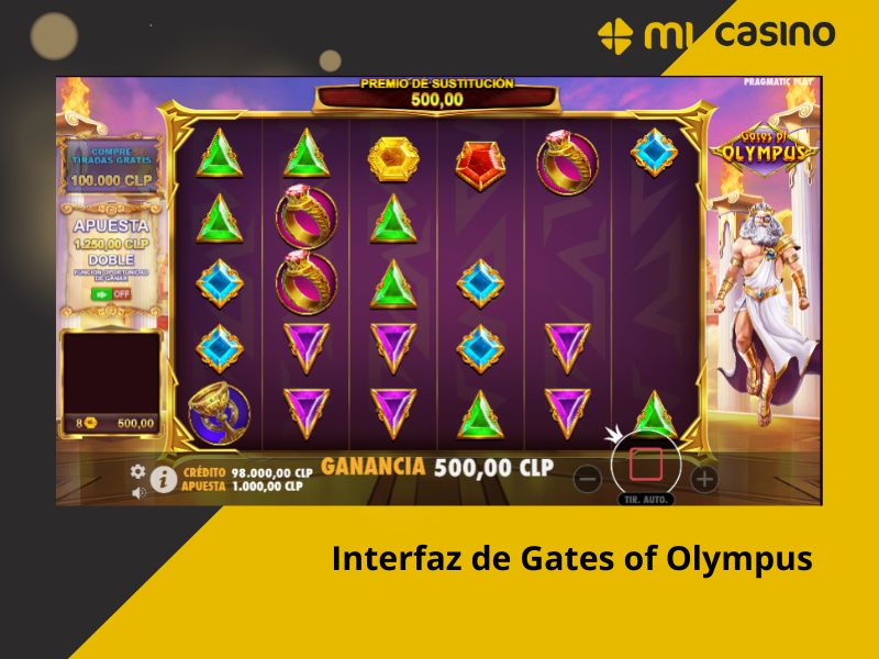 Interfaz de Gates of Olympus