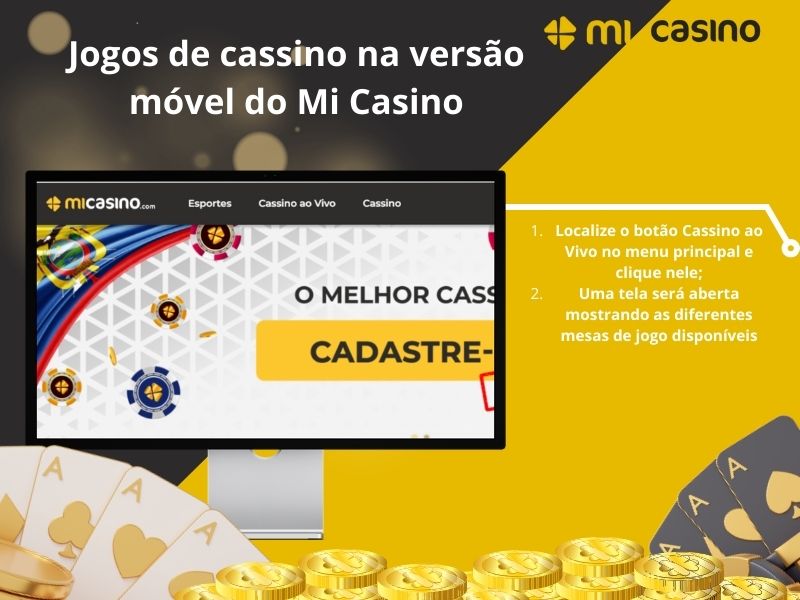 Cassino ao vivo na versão mobile do Mi Casino